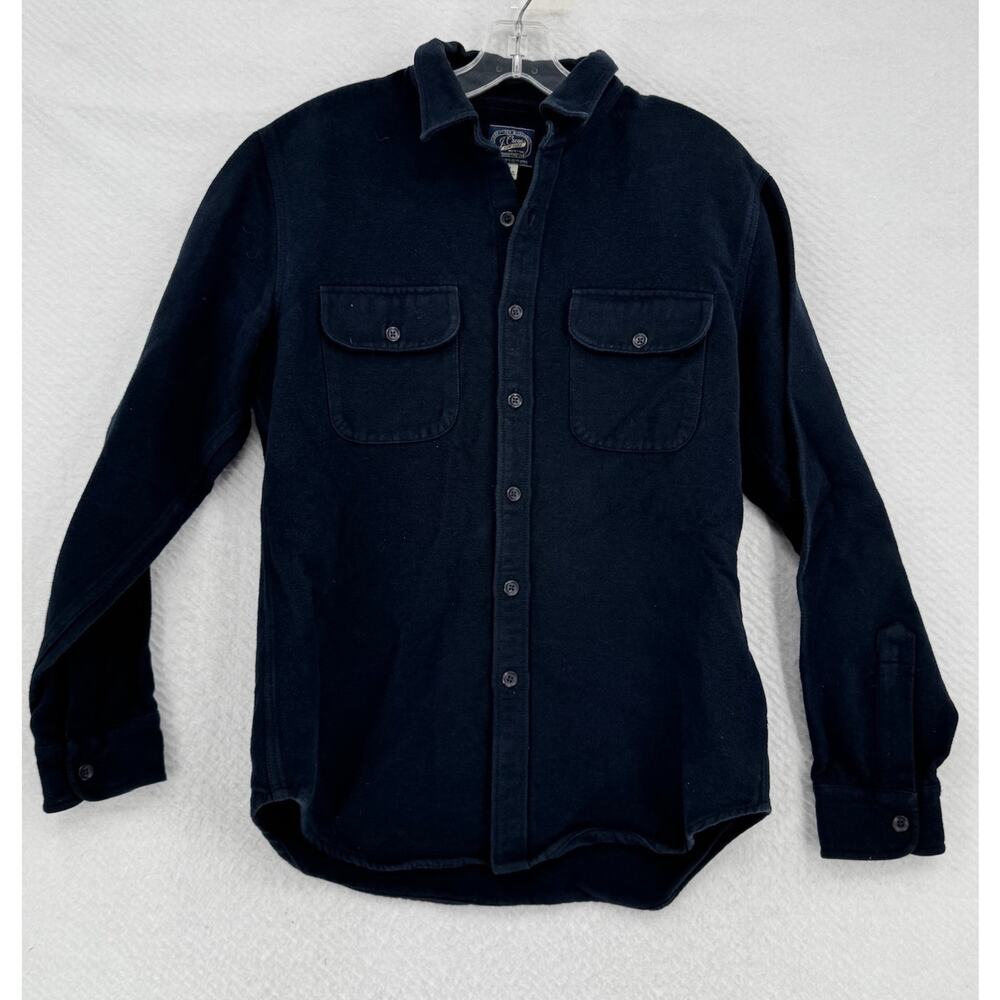 J.CREW Sportsmen's Outfitter Mens Navy Blue Collared Long Sleeve Work Shirt Sz M